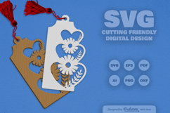Wild Floral Heart Bookmark SVG Product Image 2