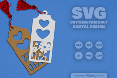 Wild Floral Heart Bookmark SVG Product Image 2
