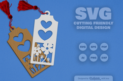 Wild Floral Heart Bookmark SVG Product Image 2