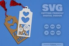Wild Floral Heart Bookmark SVG Product Image 2