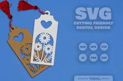 Wild Floral Heart Bookmark SVG Product Image 2