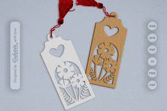 Wild Floral Heart Bookmark SVG Product Image 1