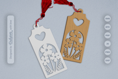 Wild Floral Heart Bookmark SVG Product Image 1