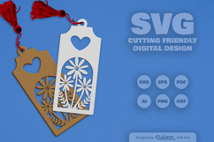 Wild Floral Heart Bookmark SVG Product Image 2