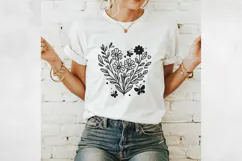 Floral Line Art Clipart | Wildflower SVG, PNG, EPS. Product Image 2