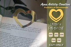 Heart Bookmark - Paperclip Paper and Laser Cut Template Product Image 1