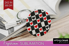 Hearts Keychain PNG - Valentines Day Keychain Sublimation Product Image 1