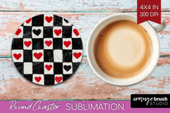 Hearts Round Coaster - Valentines Day Coaster PNG Product Image 1