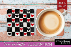 Hearts Square Coaster - Valentines Day Coaster PNG Product Image 1