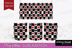 Hearts Mug Wrap - Valentines Day Mug PNG Sublimation Product Image 1