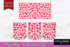Hearts Mug Wrap - Valentines Day Mug PNG Sublimation Product Image 1