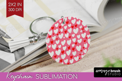 Hearts Keychain PNG - Valentines Day Keychain Sublimation Product Image 1