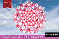 Hearts Wind Spinner Sublimation PNG - Valentines Day Round Product Image 1