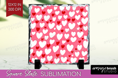 Hearts Slate PNG - Valentines Day Square Slate Sublimation Product Image 1