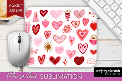 Hearts Mouse Pad Sublimation - Valentines Day Mousepad PNG Product Image 1