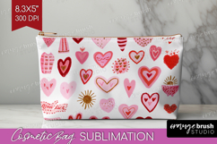 Hearts Cosmetic Bag - Valentines Day Makeup Bag PNG Product Image 1