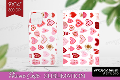 Hearts Phone Case PNG - Valentines Day Case PNG Sublimation Product Image 1