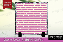 Hearts Slate PNG - Valentines Day Square Slate Sublimation Product Image 1