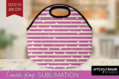 Hearts Lunch Bag - Valentines Day Lunch Bug PNG Sublimation Product Image 1