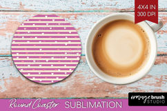 Hearts Round Coaster - Valentines Day Coaster PNG Product Image 1