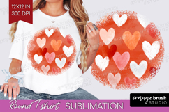 Hearts Round Tshirt Background - Valentines Day PNG Product Image 1