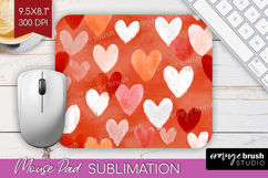 Hearts Mouse Pad Sublimation - Valentines Day Mousepad PNG Product Image 1