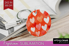 Hearts Keychain PNG - Valentines Day Keychain Sublimation Product Image 1