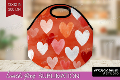 Hearts Lunch Bag - Valentines Day Lunch Bug PNG Sublimation Product Image 1