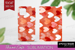 Hearts Phone Case PNG - Valentines Day Case PNG Sublimation Product Image 1