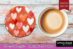 Hearts Round Coaster - Valentines Day Coaster PNG Product Image 1