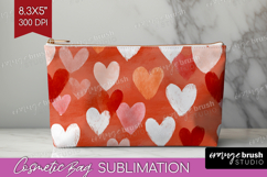 Hearts Cosmetic Bag - Valentines Day Makeup Bag PNG Product Image 1