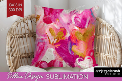 Hearts Pillow Sublimation - Valentines Day Pillow Cover PNG Product Image 1