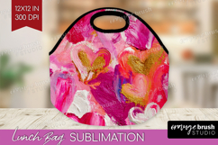 Hearts Lunch Bag - Valentines Day Lunch Bug PNG Sublimation Product Image 1