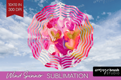 Hearts Wind Spinner Sublimation PNG - Valentines Day Round Product Image 1