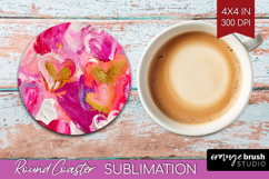 Hearts Round Coaster - Valentines Day Coaster PNG Product Image 1