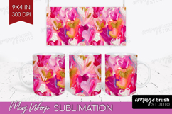 Hearts Mug Wrap - Valentines Day Mug PNG Sublimation Product Image 1