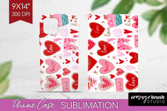Hearts Phone Case PNG - Valentines Day Case PNG Sublimation Product Image 1