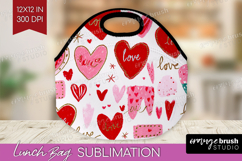 Hearts Lunch Bag - Valentines Day Lunch Bug PNG Sublimation Product Image 1