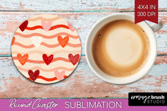 Hearts Round Coaster - Valentines Day Coaster PNG Product Image 1