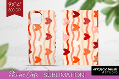 Hearts Phone Case PNG - Valentines Day Case PNG Sublimation Product Image 1