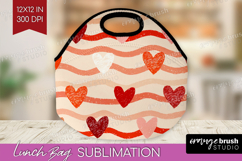 Hearts Lunch Bag - Valentines Day Lunch Bug PNG Sublimation Product Image 1