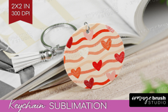 Hearts Keychain PNG - Valentines Day Keychain Sublimation Product Image 1