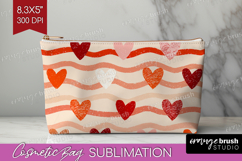 Hearts Cosmetic Bag - Valentines Day Makeup Bag PNG Product Image 1