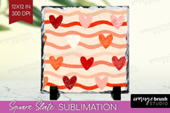 Hearts Slate PNG - Valentines Day Square Slate Sublimation Product Image 1
