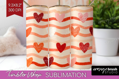 Hearts Tumbler Wrap - Valentines Day Tumbler PNG Sublimation Product Image 1