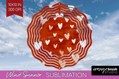 Hearts Wind Spinner Sublimation PNG - Valentines Day Round Product Image 1
