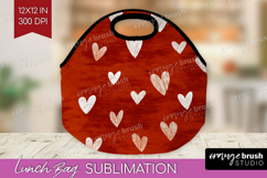 Hearts Lunch Bag - Valentines Day Lunch Bug PNG Sublimation Product Image 1