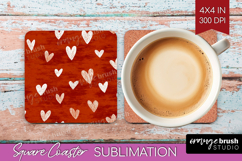 Hearts Square Coaster - Valentines Day Coaster PNG Product Image 1