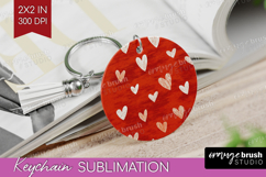 Hearts Keychain PNG - Valentines Day Keychain Sublimation Product Image 1