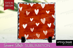 Hearts Slate PNG - Valentines Day Square Slate Sublimation Product Image 1